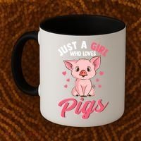 Just A Who Loves Pigs Hog Lover Cute Farmer Gift Coffee Mug thumb 2