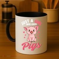 Just A Who Loves Pigs Hog Lover Cute Farmer Gift Coffee Mug thumb 4