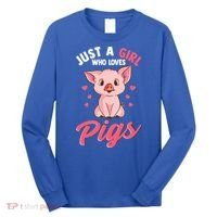Just A Who Loves Pigs Hog Lover Cute Farmer Gift Long Sleeve Shirt thumb 0