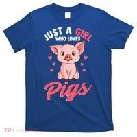 Just A Who Loves Pigs Hog Lover Cute Farmer Gift T-Shirt thumb 0