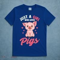 Just A Who Loves Pigs Hog Lover Cute Farmer Gift T-Shirt thumb 5