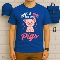 Just A Who Loves Pigs Hog Lover Cute Farmer Gift T-Shirt thumb 6