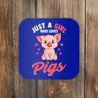 Just A Who Loves Pigs Hog Lover Cute Farmer Gift Coaster thumb 0