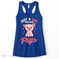 Just A Who Loves Pigs Hog Lover Cute Farmer Gift Women's Tank Top thumb 0