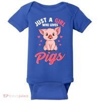 Just A Who Loves Pigs Hog Lover Cute Farmer Gift Baby Bodysuit thumb 0