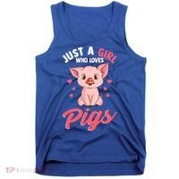 Just A Who Loves Pigs Hog Lover Cute Farmer Gift Tank Top thumb 0