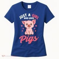 Just A Who Loves Pigs Hog Lover Cute Farmer Gift Women's T-Shirt thumb 0
