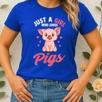 Just A Who Loves Pigs Hog Lover Cute Farmer Gift Women's T-Shirt thumb 2