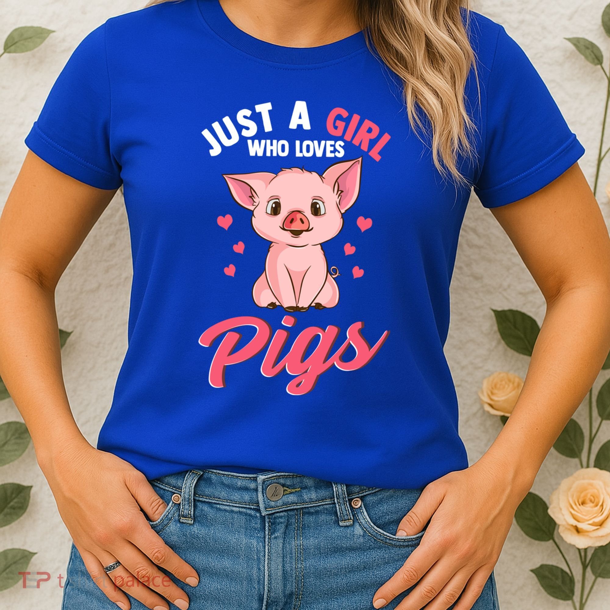 Just A Who Loves Pigs Hog Lover Cute Farmer Gift Women's T-Shirt
