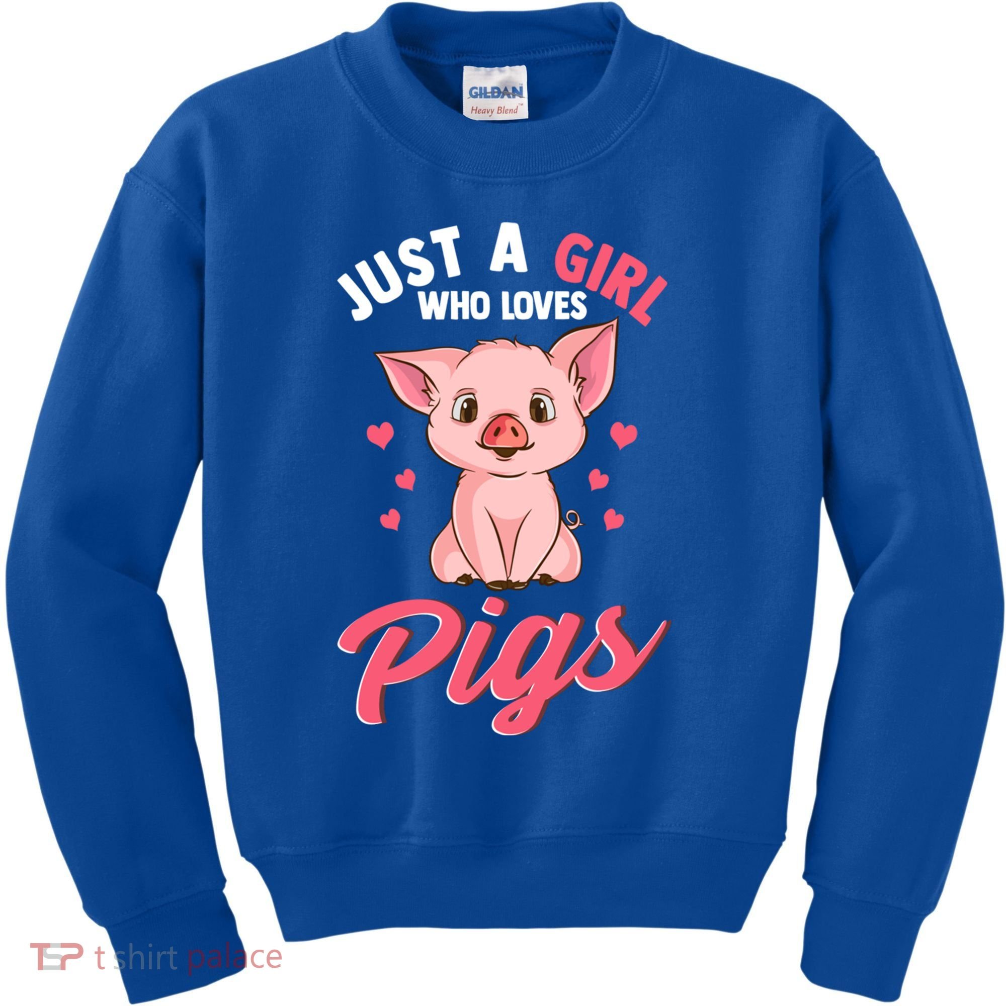 Just A Who Loves Pigs Hog Lover Cute Farmer Gift Kids Sweatshirt