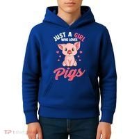 Just A Who Loves Pigs Hog Lover Cute Farmer Gift Kids Hoodie thumb 4