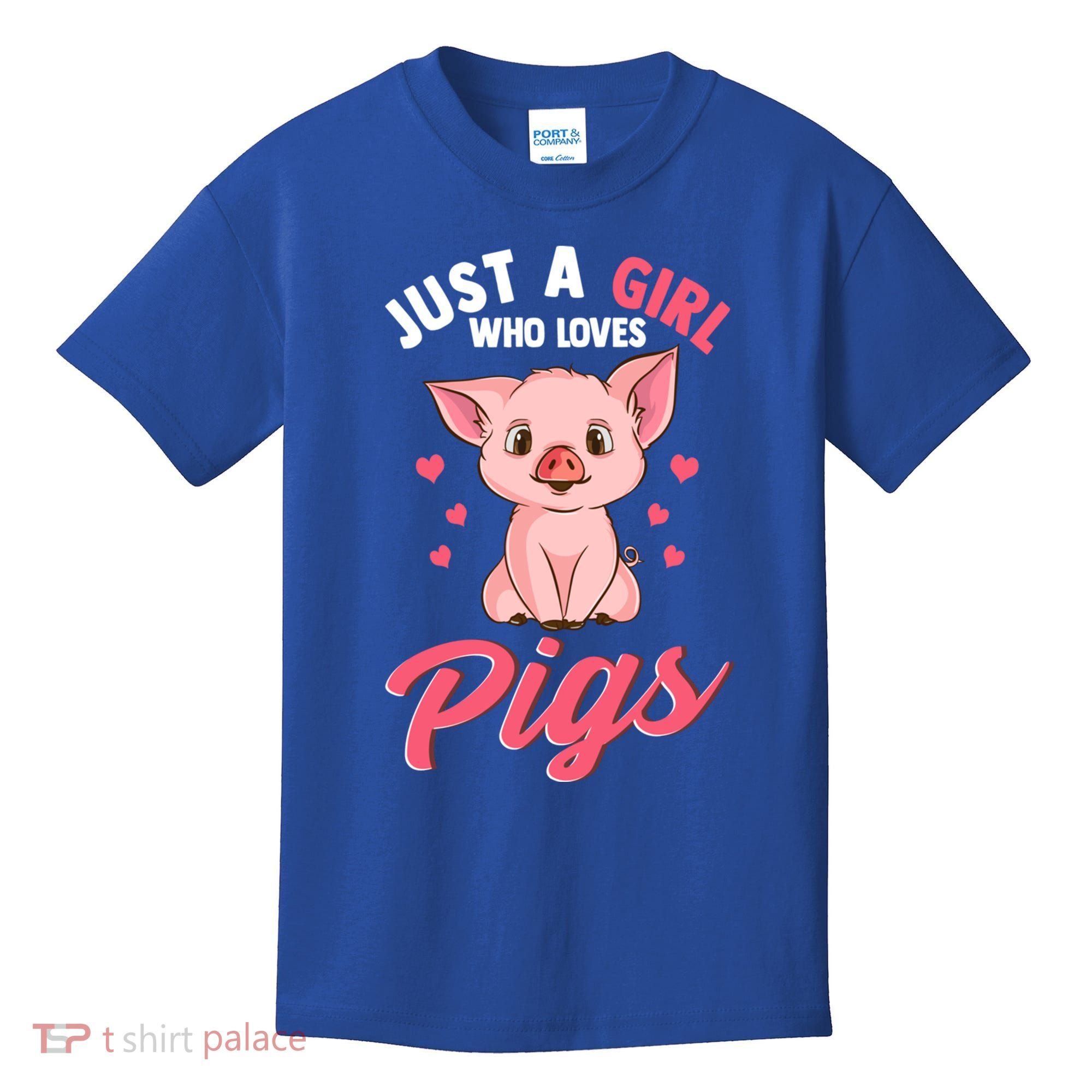 Just A Who Loves Pigs Hog Lover Cute Farmer Gift Kids T-Shirt