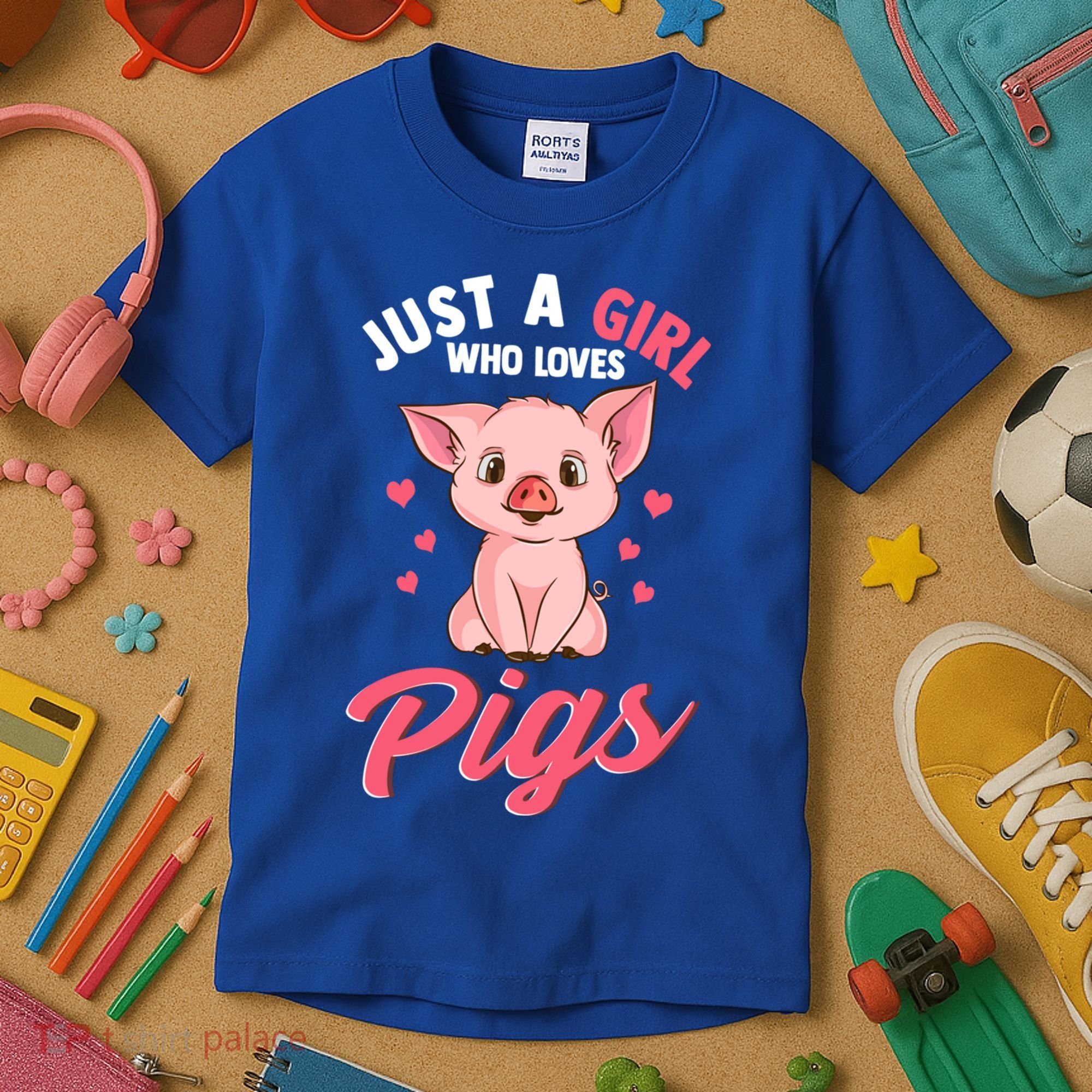 Just A Who Loves Pigs Hog Lover Cute Farmer Gift Kids T-Shirt