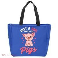 Just A Who Loves Pigs Hog Lover Cute Farmer Gift Tote Bag thumb 0