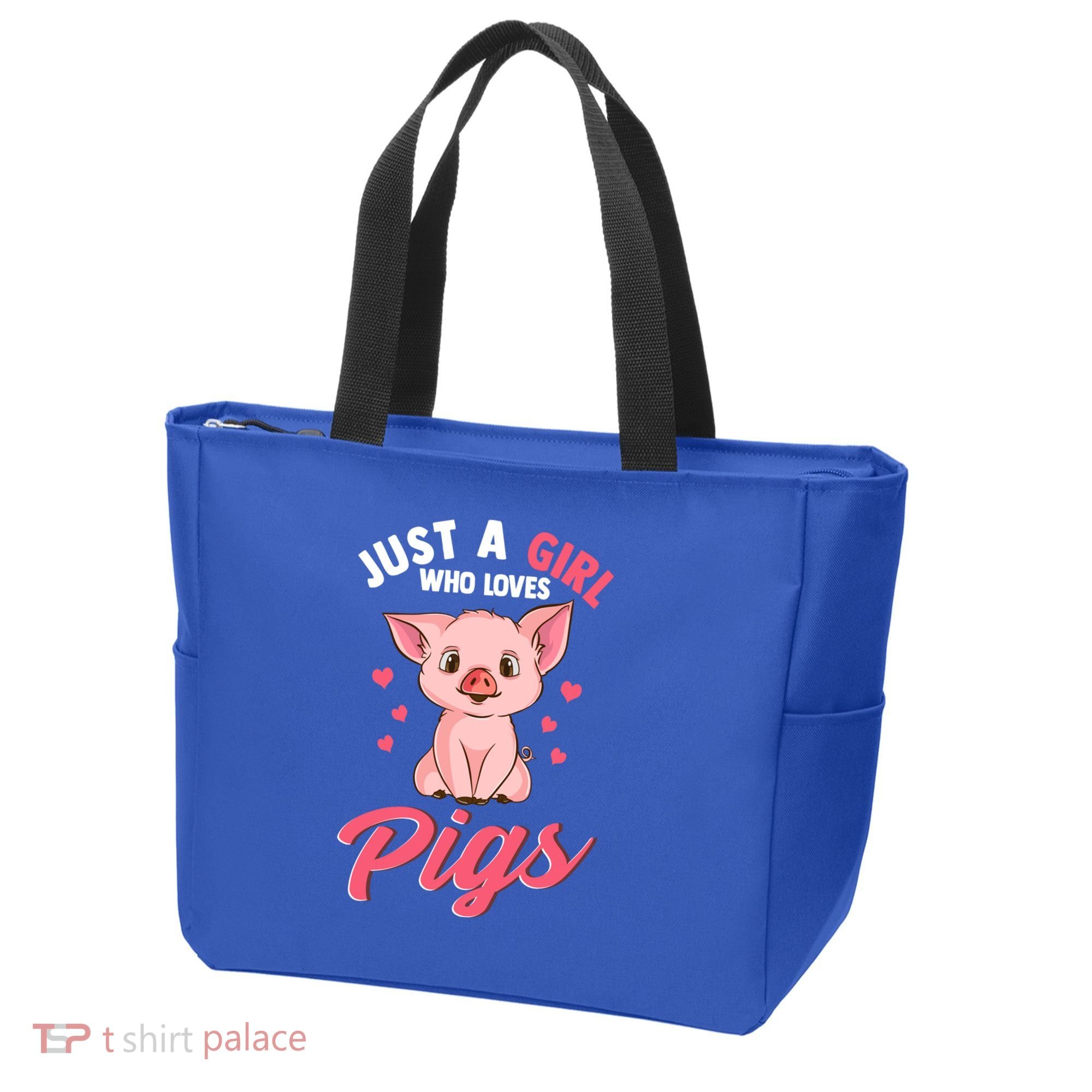 Just A Who Loves Pigs Hog Lover Cute Farmer Gift Tote Bag