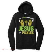 Just A Who Loves Jesus And Pickles Christian Pickles Women's Hoodie thumb 0