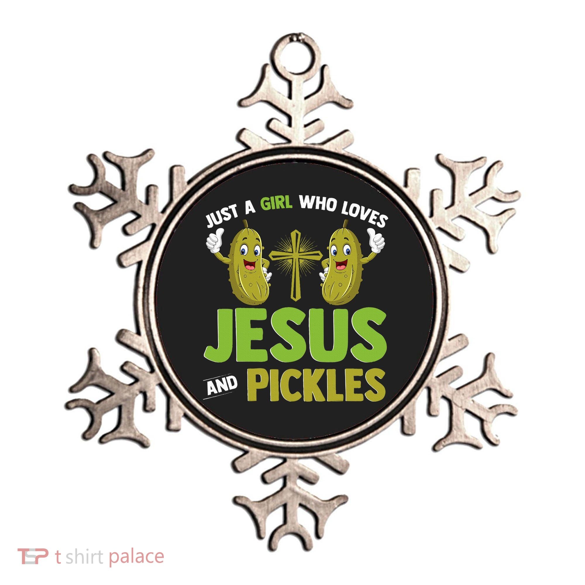 Just A Who Loves Jesus And Pickles Christian Pickles Ornament