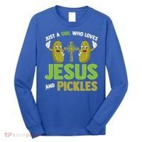 Just A Who Loves Jesus And Pickles Christian Pickles Long Sleeve Shirt thumb 0