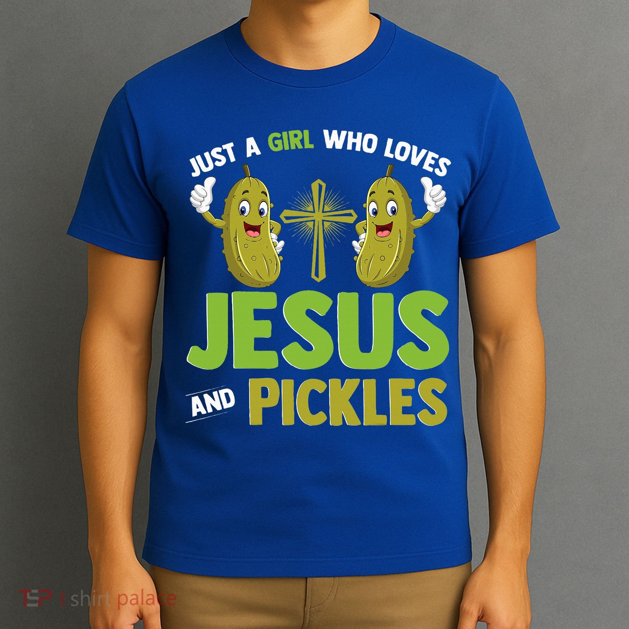 Just A Who Loves Jesus And Pickles Christian Pickles T-Shirt