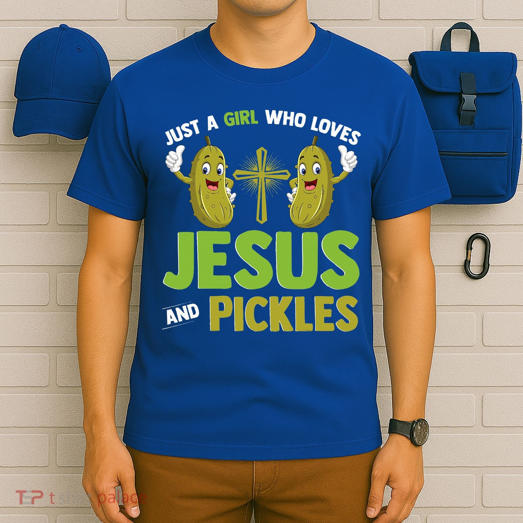 Just A Who Loves Jesus And Pickles Christian Pickles T-Shirt