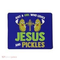 Just A Who Loves Jesus And Pickles Christian Pickles Mousepad thumb 0