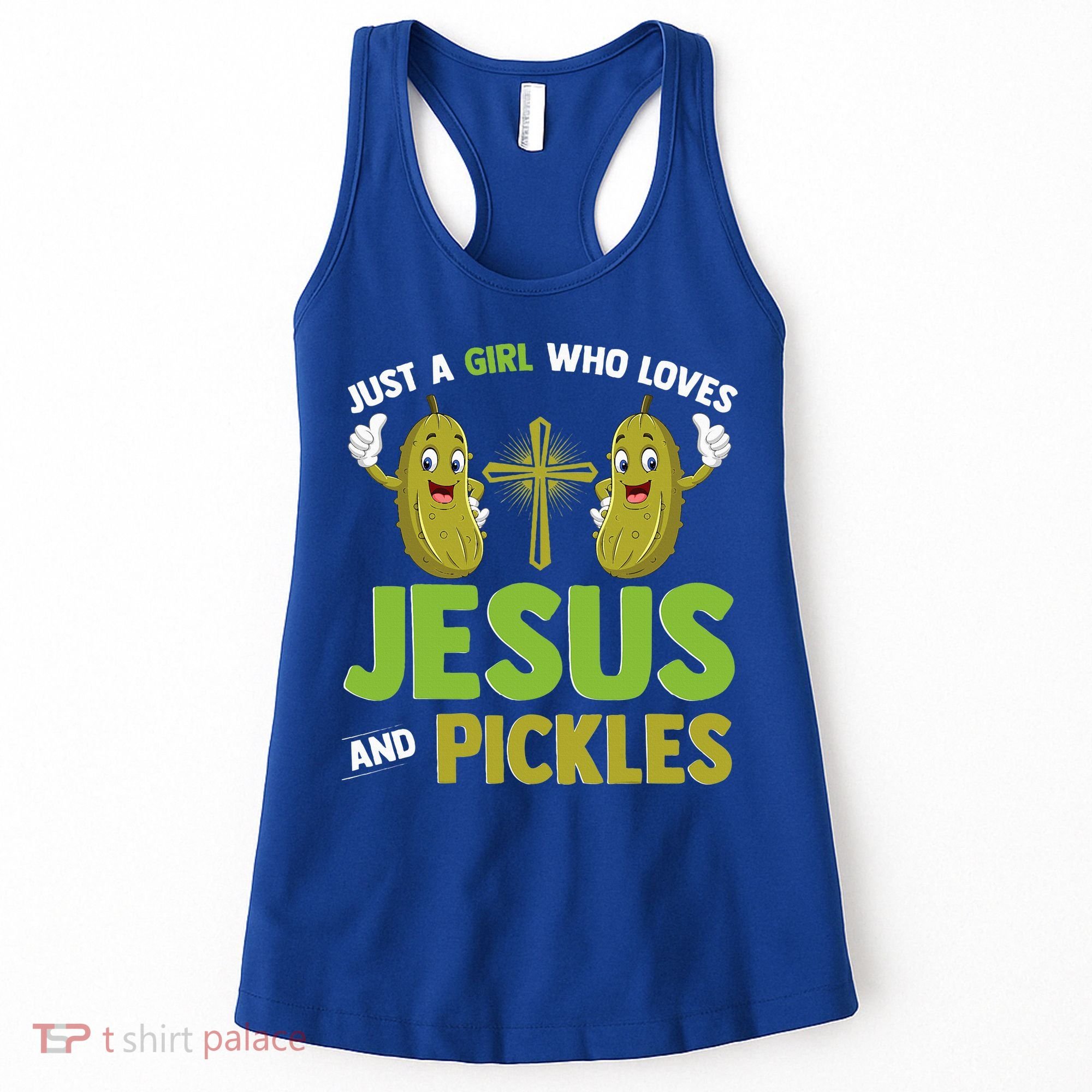 Just A Who Loves Jesus And Pickles Christian Pickles Women's Tank Top