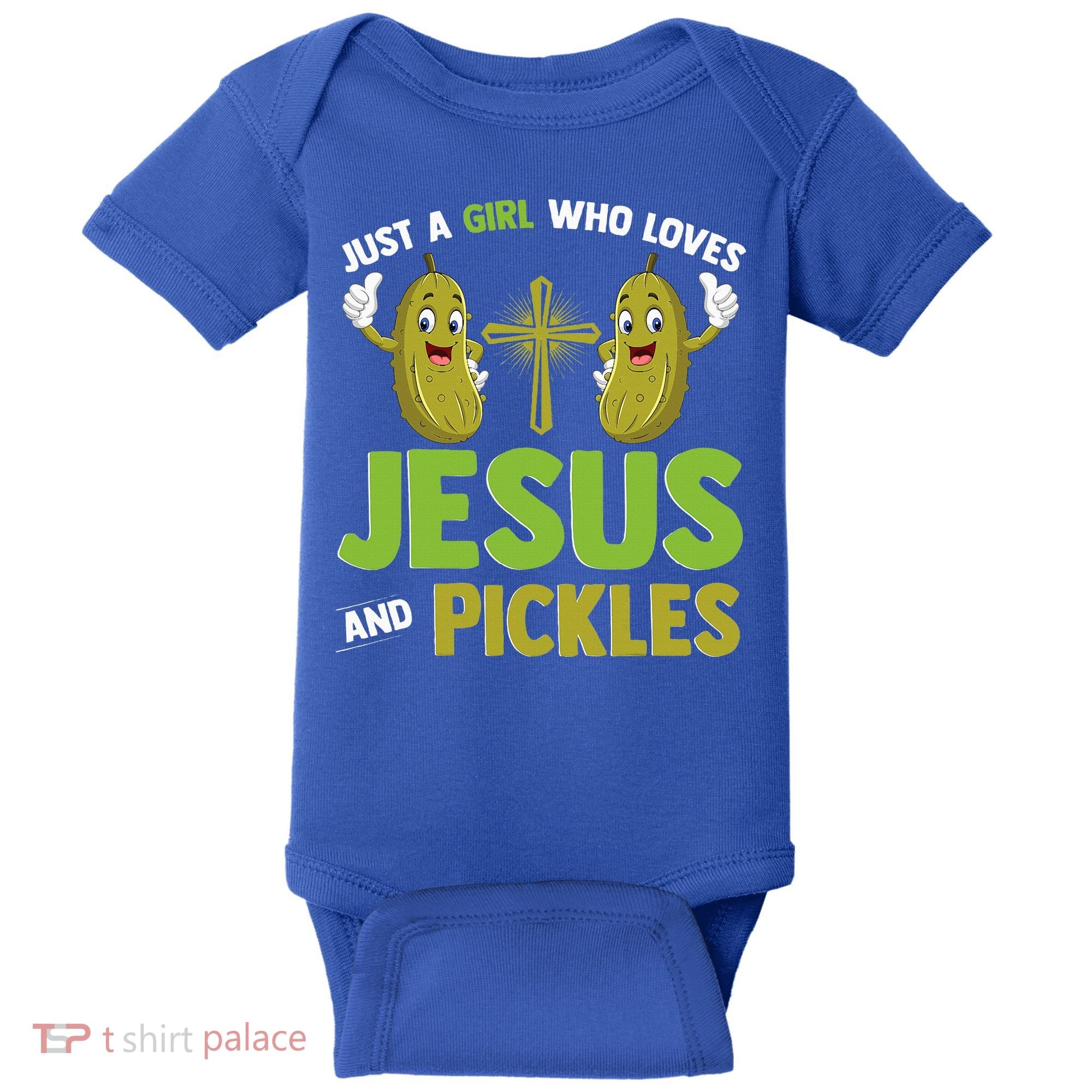 Just A Who Loves Jesus And Pickles Christian Pickles Baby Bodysuit