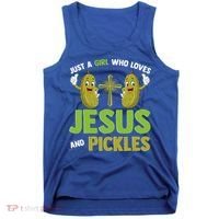 Just A Who Loves Jesus And Pickles Christian Pickles Tank Top thumb 0