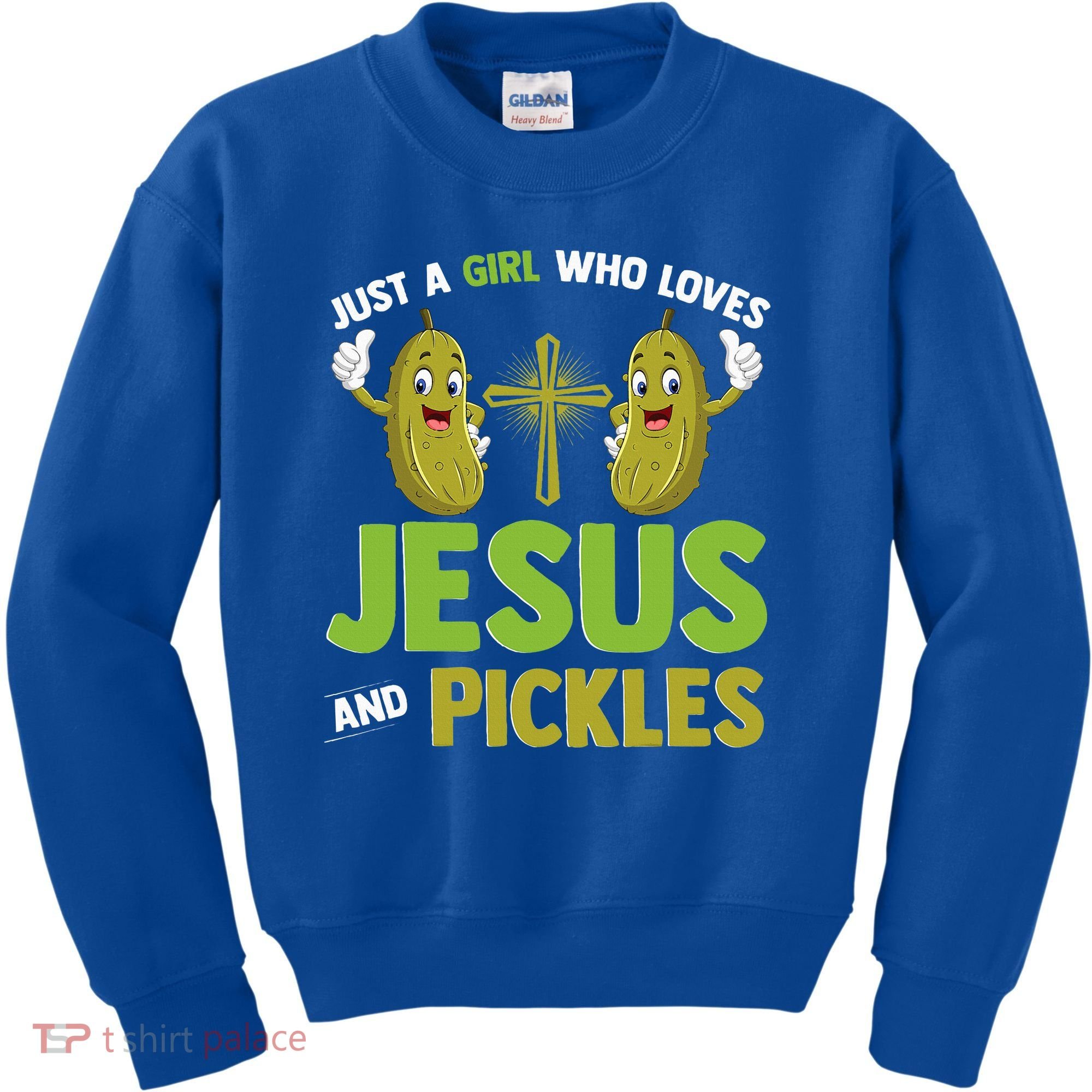 Just A Who Loves Jesus And Pickles Christian Pickles Kids Sweatshirt