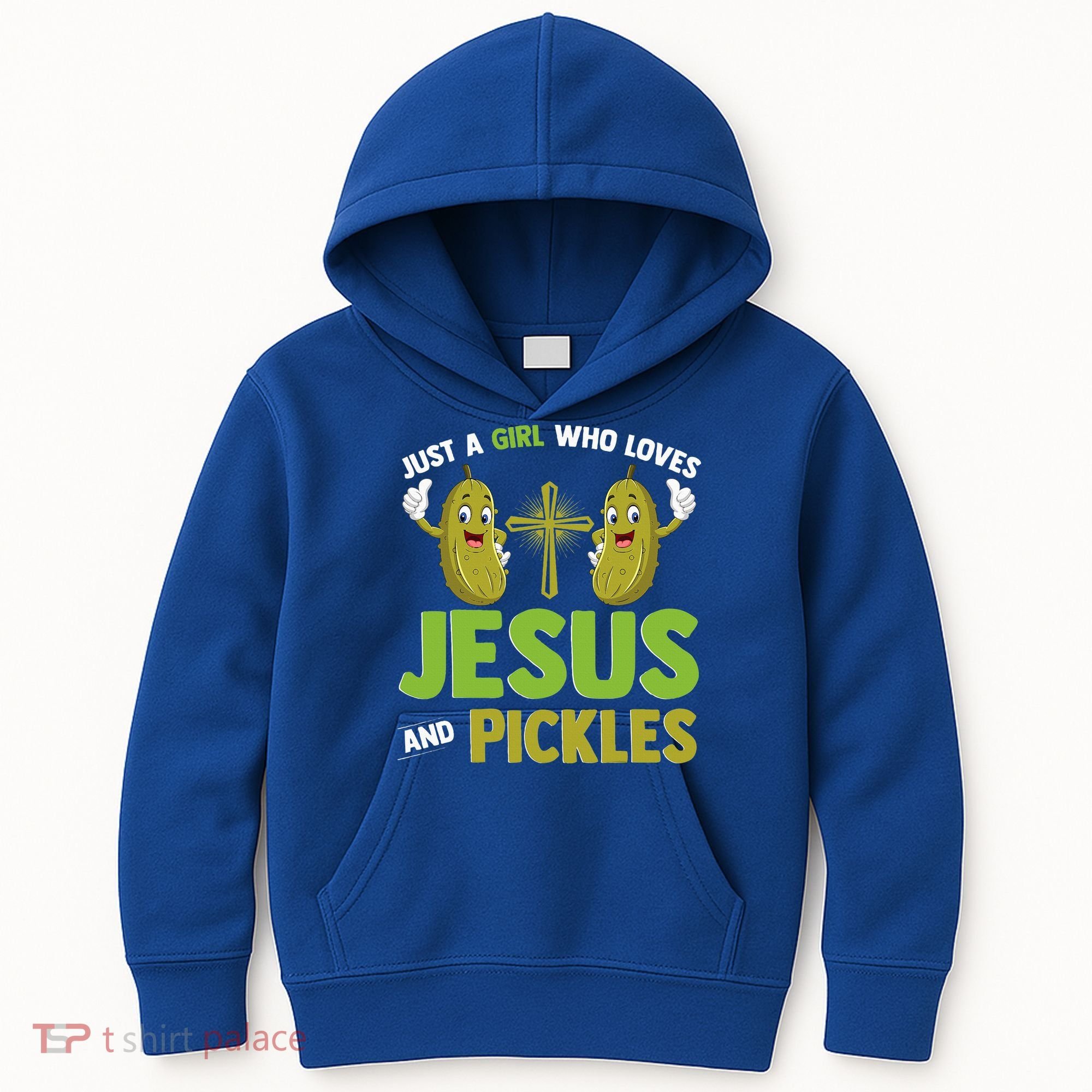 Just A Who Loves Jesus And Pickles Christian Pickles Kids Hoodie