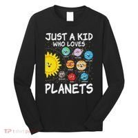 Just A Who Loves Planets Space Solar System Boy Girl Long Sleeve Shirt thumb 0