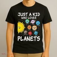 Just A Who Loves Planets Space Solar System Boy Girl T-Shirt thumb 3