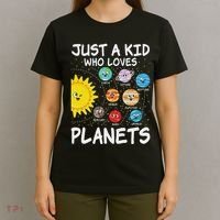Just A Who Loves Planets Space Solar System Boy Girl T-Shirt thumb 4