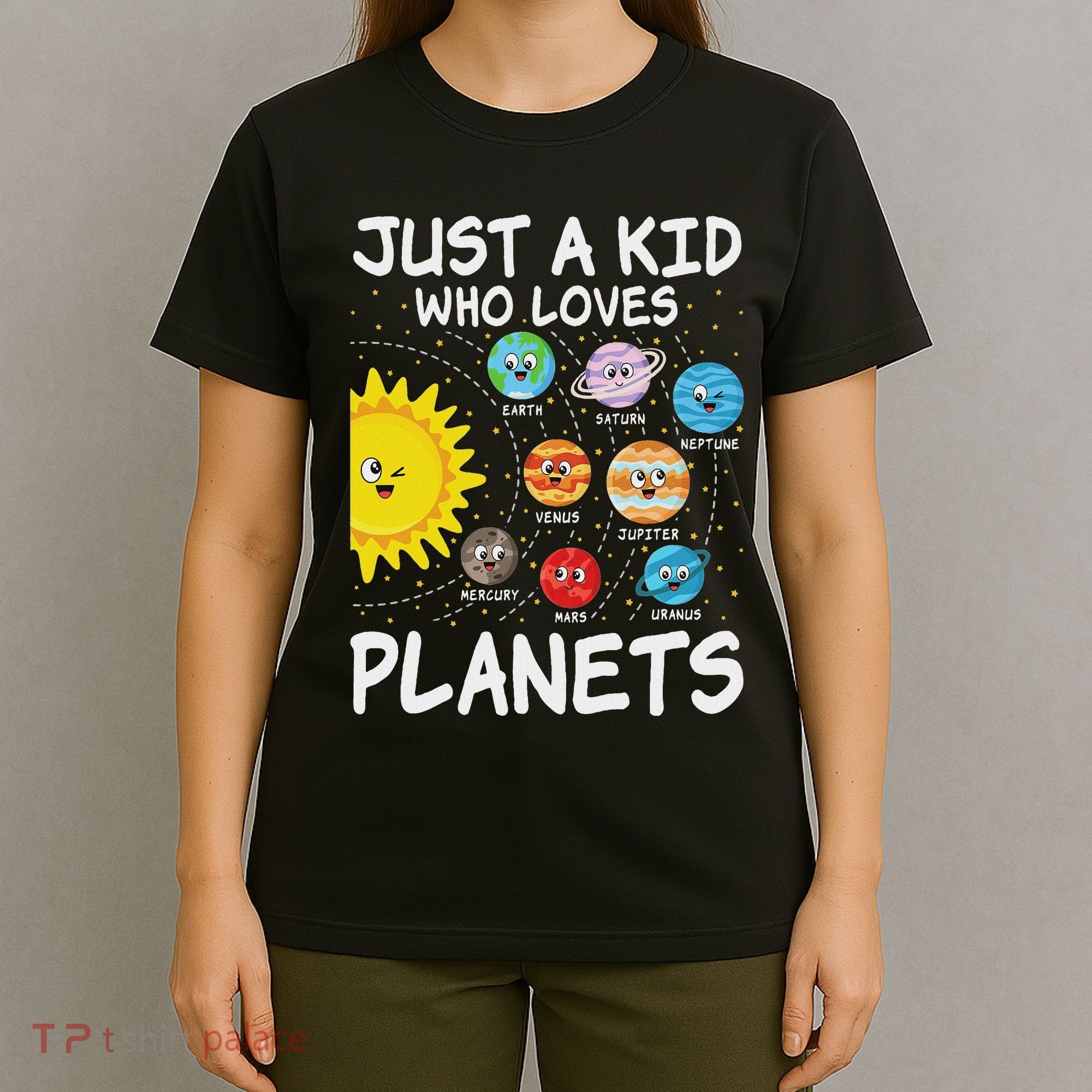 Just A Who Loves Planets Space Solar System Boy Girl T-Shirt