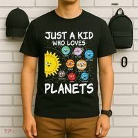 Just A Who Loves Planets Space Solar System Boy Girl T-Shirt thumb 6