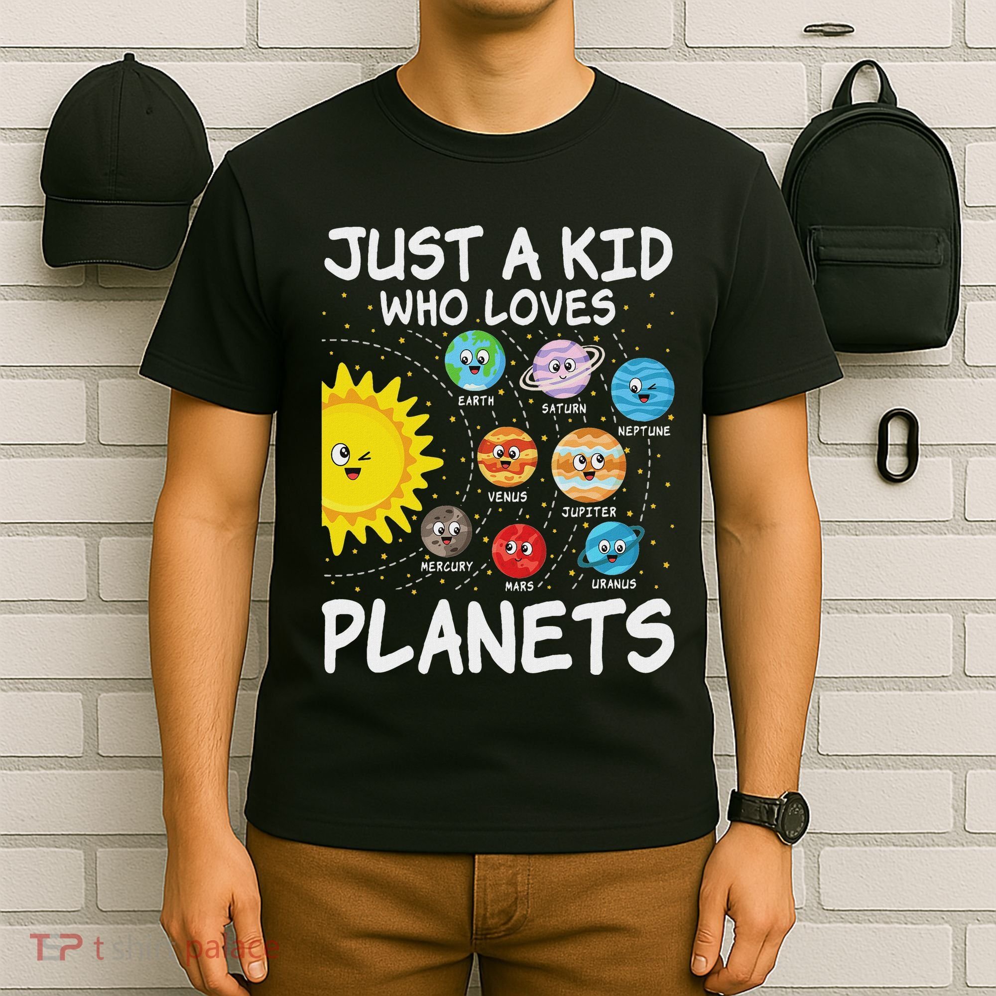 Just A Who Loves Planets Space Solar System Boy Girl T-Shirt