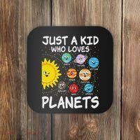 Just A Who Loves Planets Space Solar System Boy Girl Coaster thumb 0