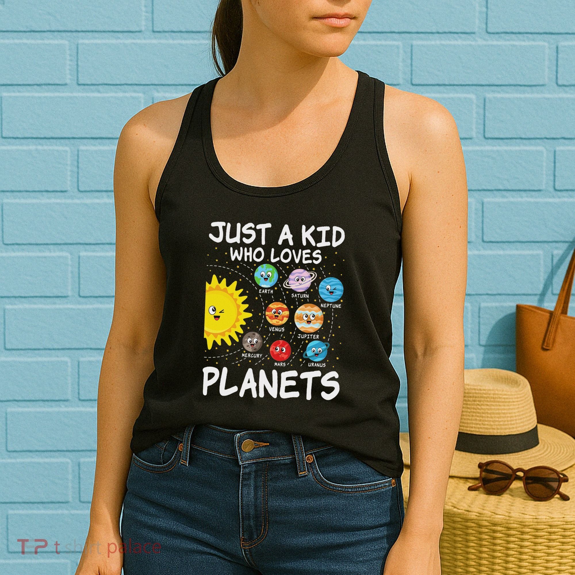 Just A Who Loves Planets Space Solar System Boy Girl Women's Tank Top