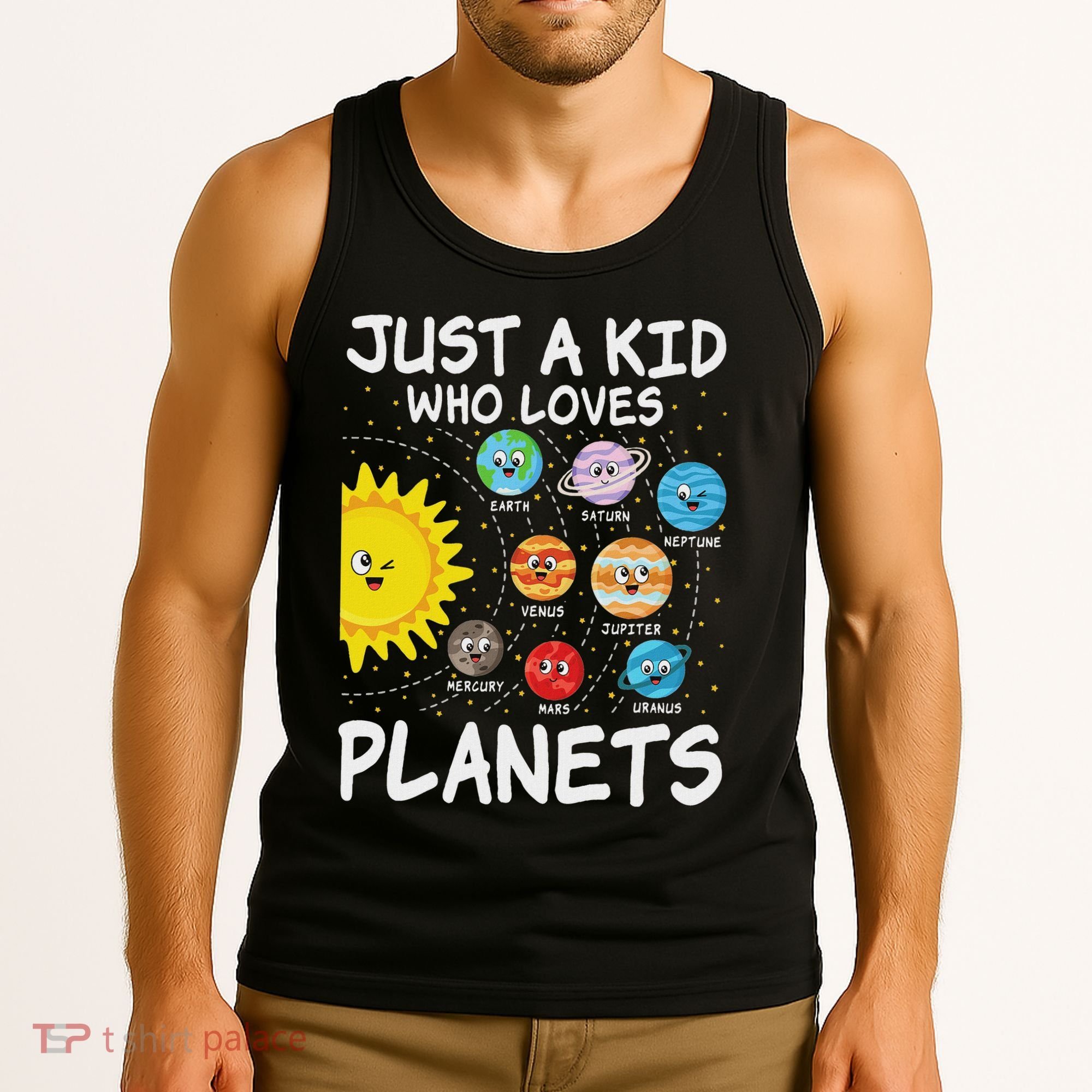 Just A Who Loves Planets Space Solar System Boy Girl Tank Top