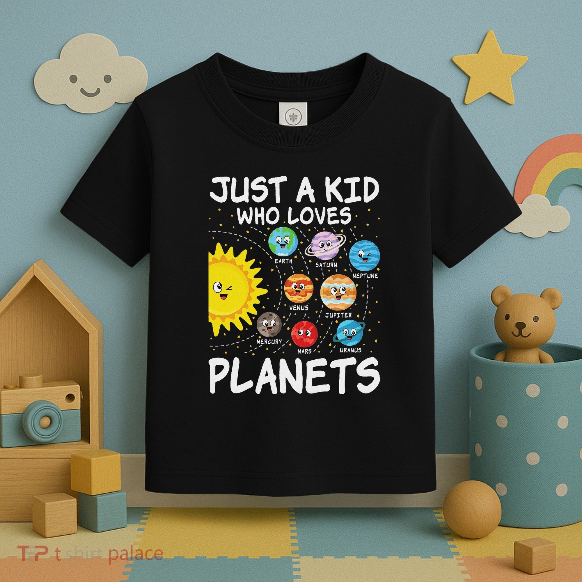 Just A Who Loves Planets Space Solar System Boy Girl Toddler T-Shirt