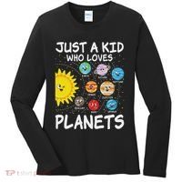 Just A Who Loves Planets Space Solar System Boy Girl Women's Long Sleeve Shirt thumb 0