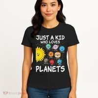 Just A Who Loves Planets Space Solar System Boy Girl Women's T-Shirt thumb 4