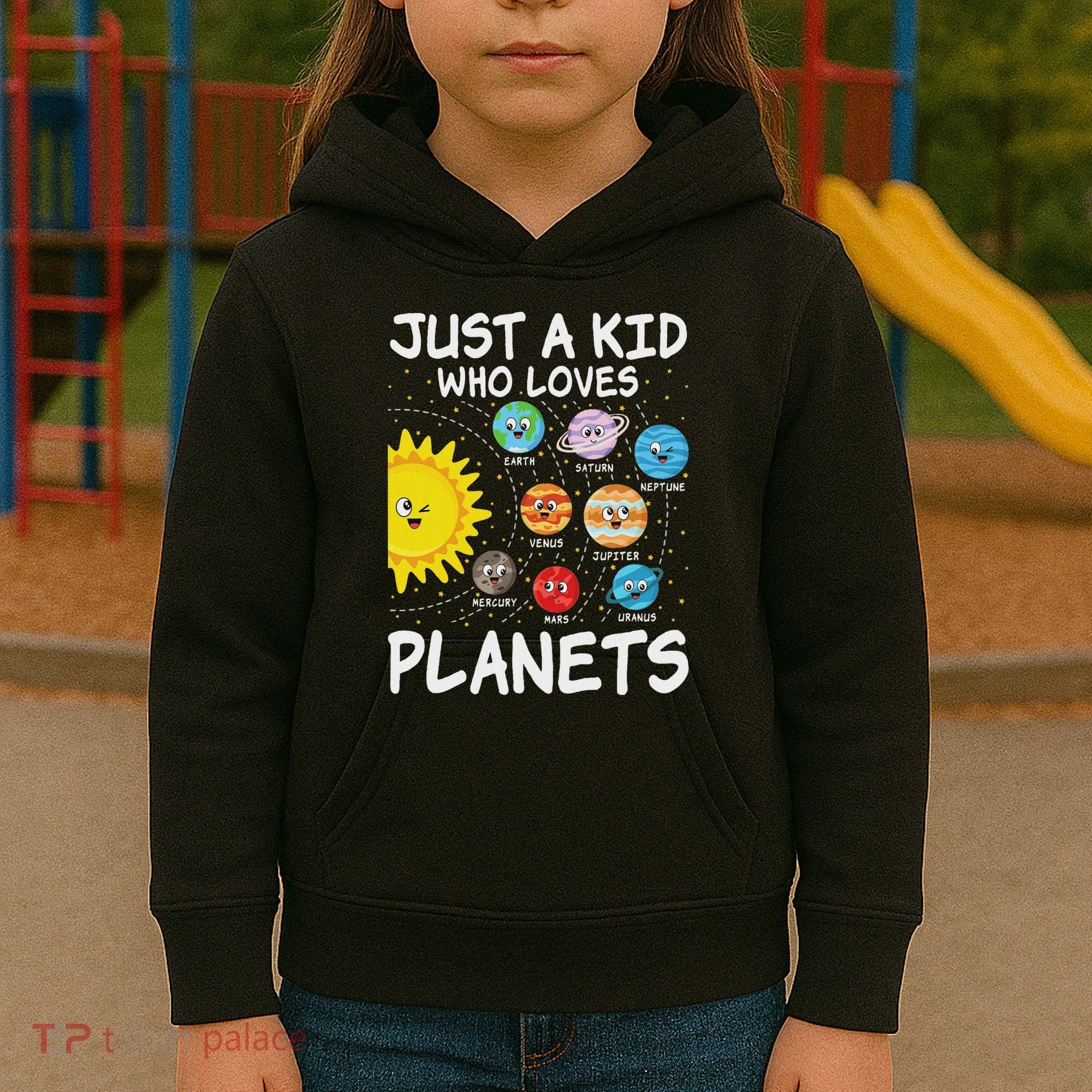 Just A Who Loves Planets Space Solar System Boy Girl Kids Hoodie