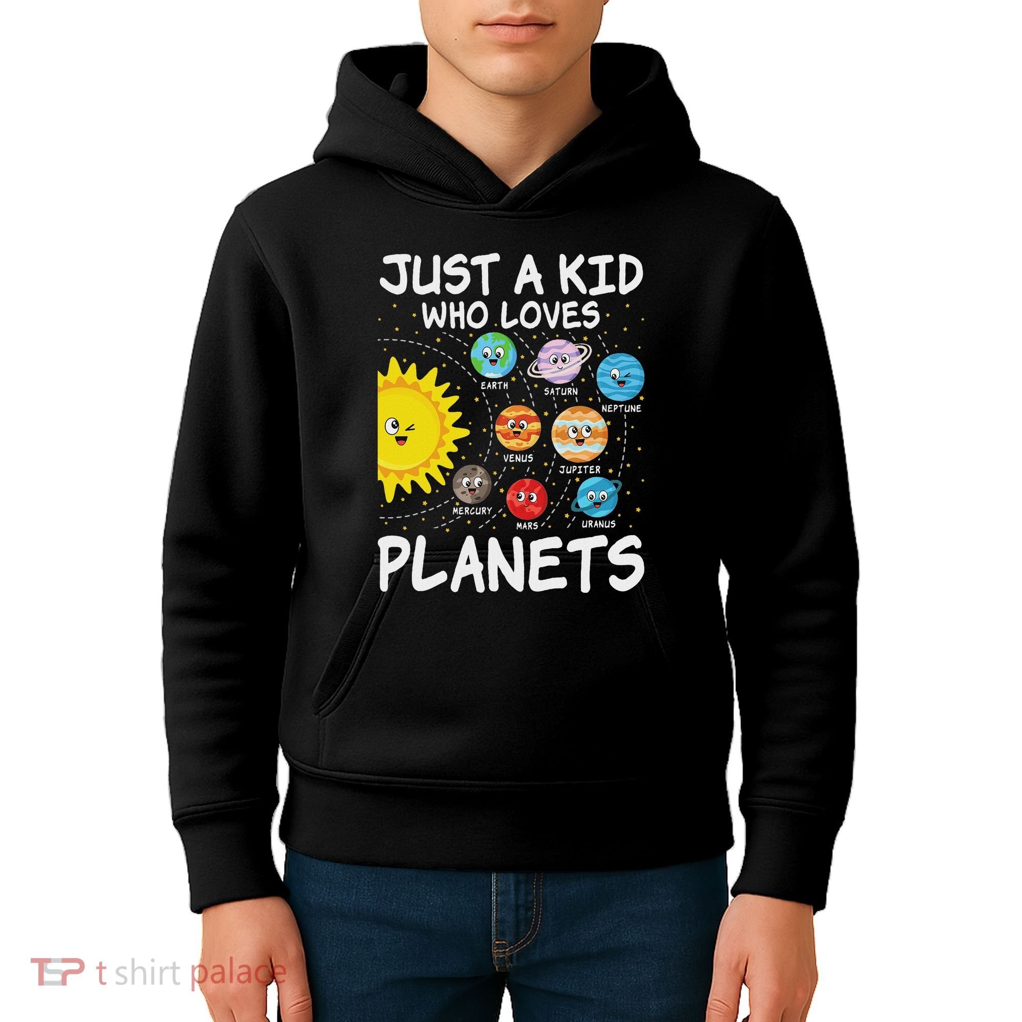 Just A Who Loves Planets Space Solar System Boy Girl Kids Hoodie