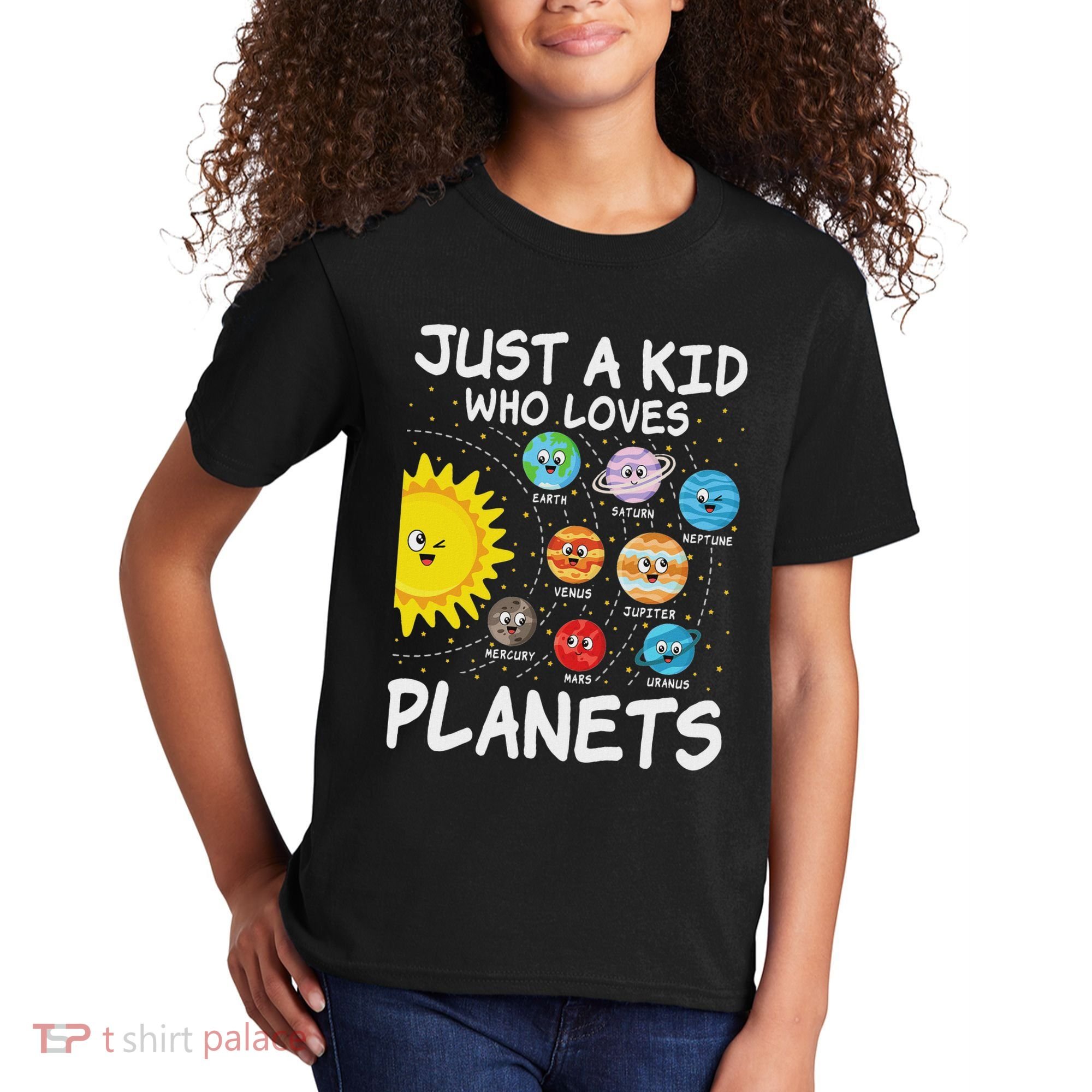 Just A Who Loves Planets Space Solar System Boy Girl Kids T-Shirt