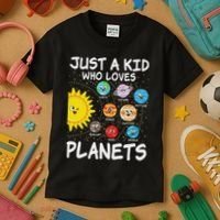 Just A Who Loves Planets Space Solar System Boy Girl Kids T-Shirt thumb 3