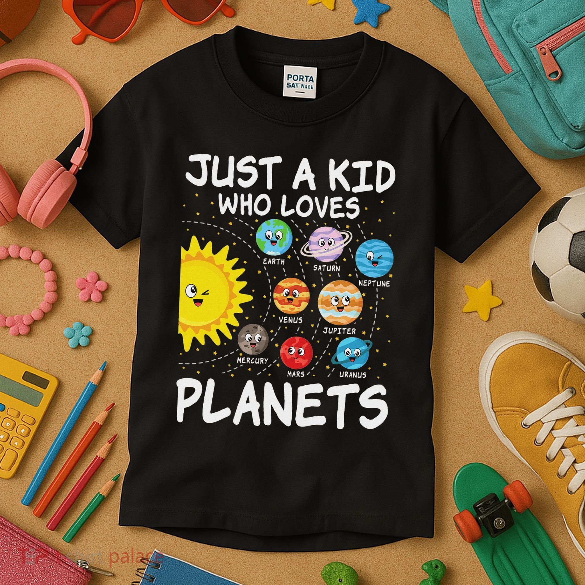 Just A Who Loves Planets Space Solar System Boy Girl Kids T-Shirt