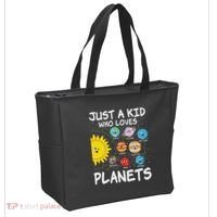 Just A Who Loves Planets Space Solar System Boy Girl Tote Bag thumb 2