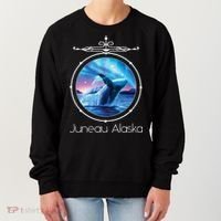 Juneau Alaska Whale Watching Aurora Borealis Souvenir Gift Women's Sweatshirt thumb 0