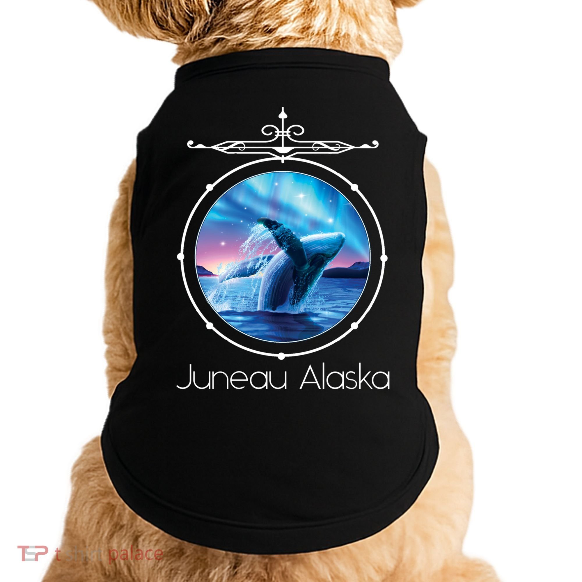 Juneau Alaska Whale Watching Aurora Borealis Souvenir Gift Doggie Tank